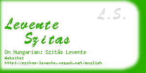 levente szitas business card