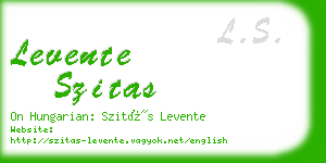 levente szitas business card